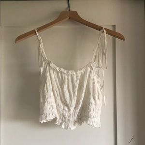 White cropped tie top